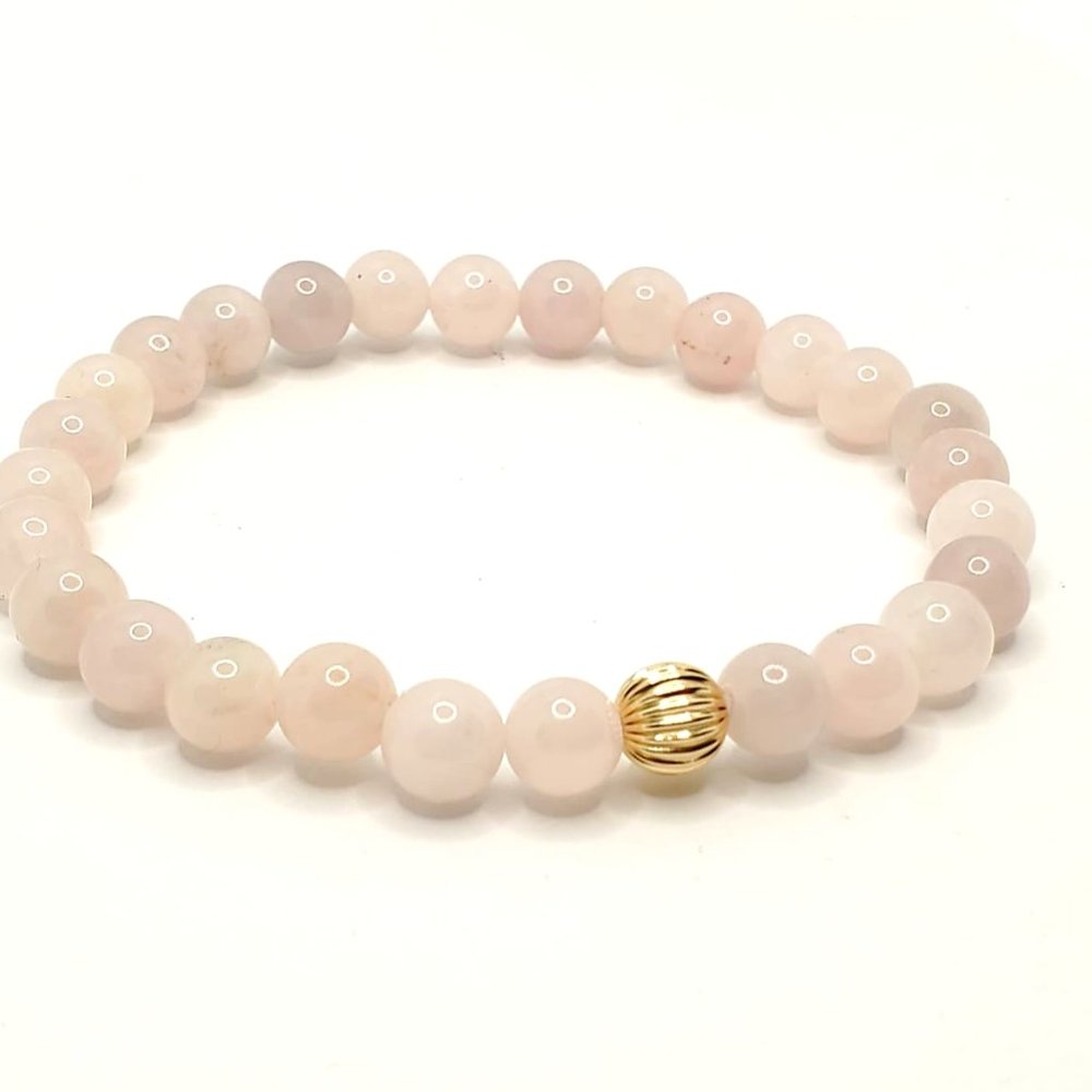 Genuine Rose Quartz Love beaded bracelet